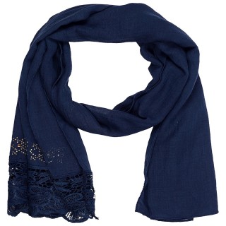 Designer Cotton Plain Women's Stole - Indigo